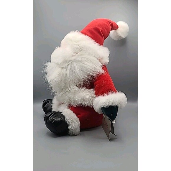 Vintage Plush Santa With Silver Bell Herberger’s With Tag Blue Eyes 1995 - Picture 7 of 16
